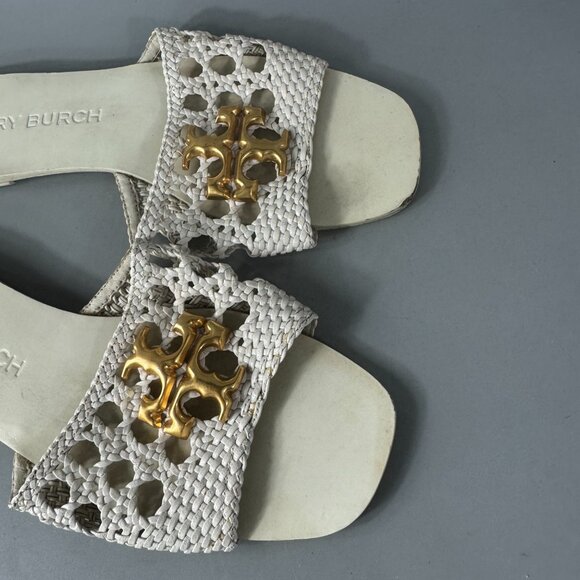 Tory Burch Eleanor Woven Leather Slides, Size 10 M - Picture 11 of 13